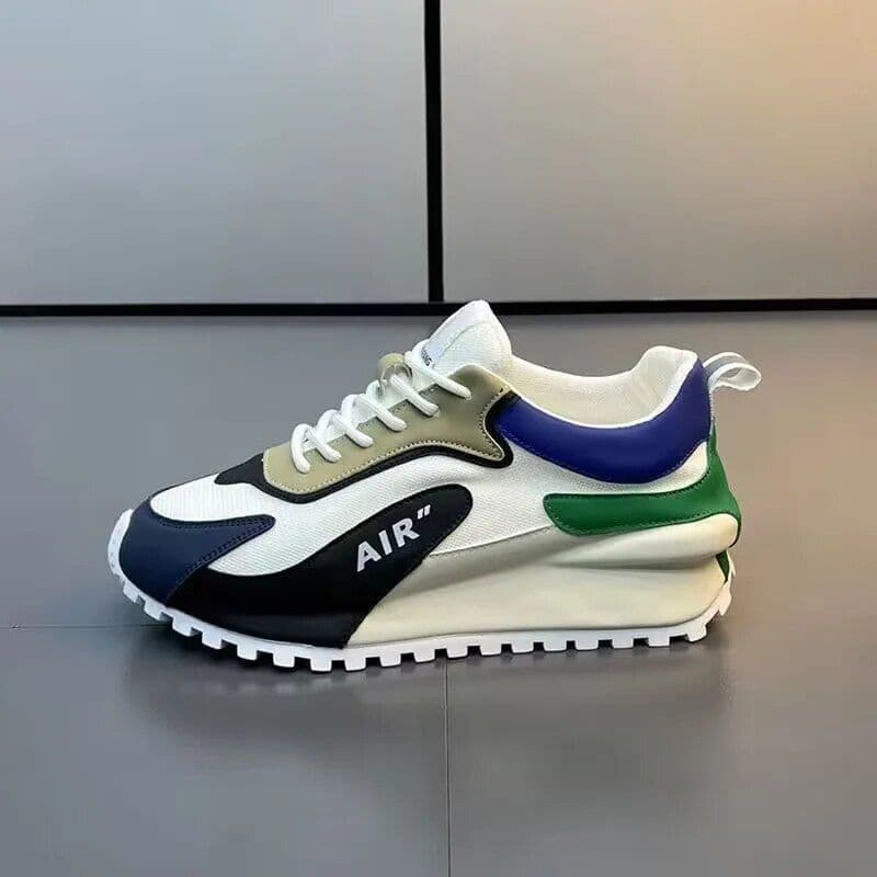 Chunky Sneakers Men Cover Bottom Board Fashion Casual Microfiber Leather Mh Breathable Increased Internal Platform