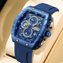 Men's Watches Luxury Chronograph Rectangle Quartz Wristwatch Waterproof Luminous Watch For Men Date Clock