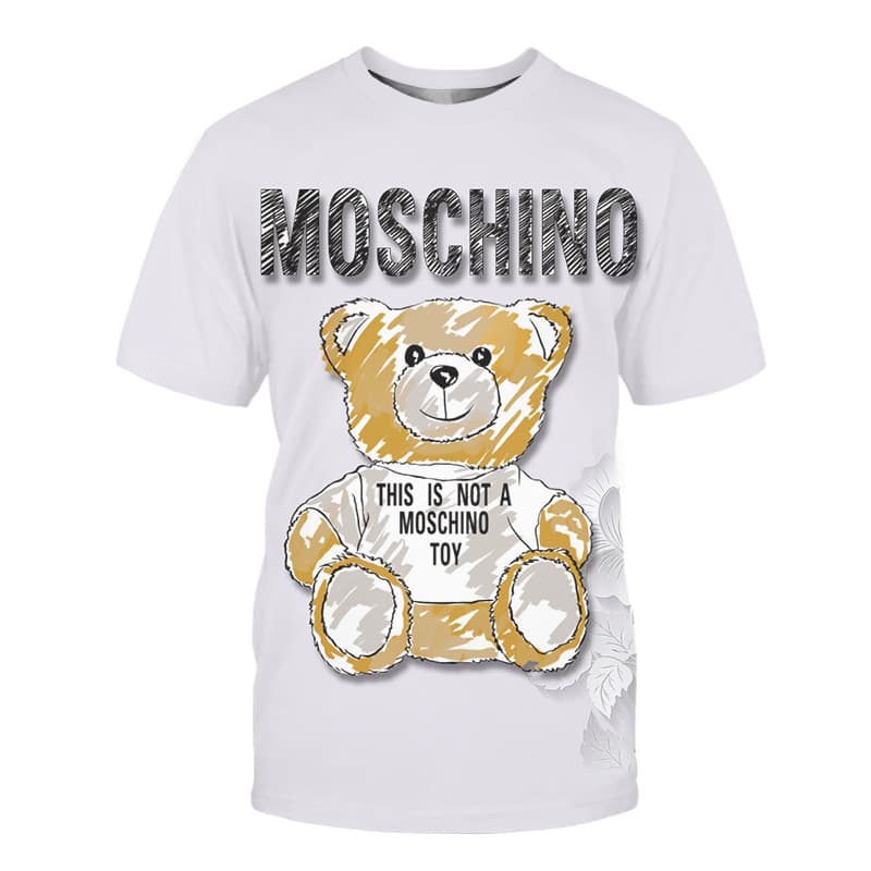 T-Shirt ample surdimensionné à imprimé de dessin animé ours pour femmes, nouvelle collection