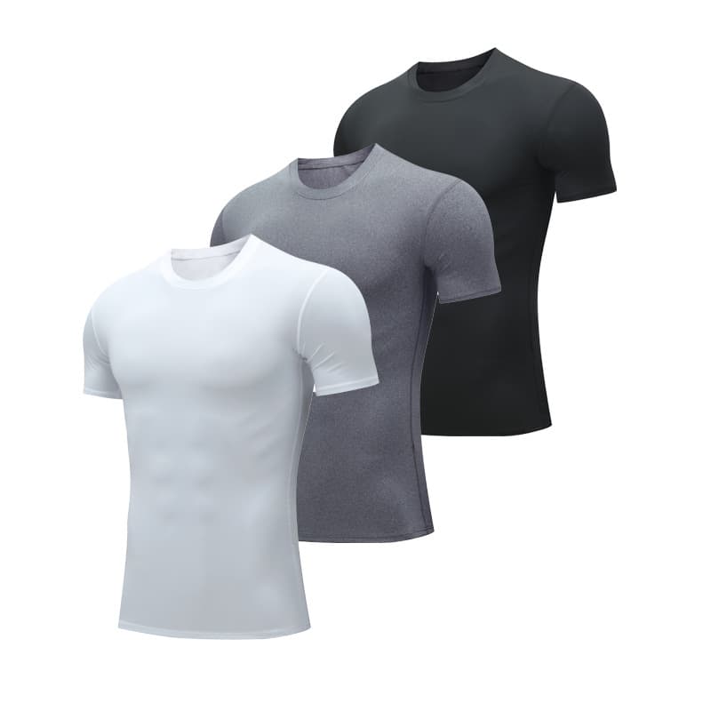 Men's Clothing Men's Sports Tight Short Sleeved Quick Drying Clothes Running High Elastic T Shirt Cycling Clothes Basketball Yoga Clothes