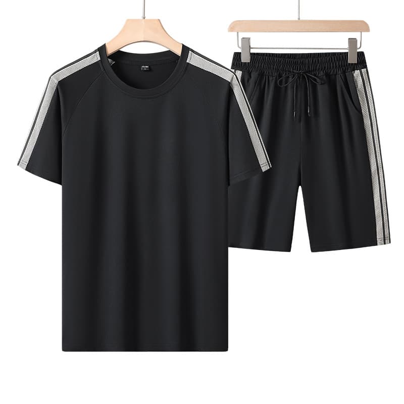 Men's Clothing Summer New T-shirt Shorts Two-piece Suit Men's Versatile Fashion Thin Section Youth Cross-border Leisure Short-sleeved Suit Men