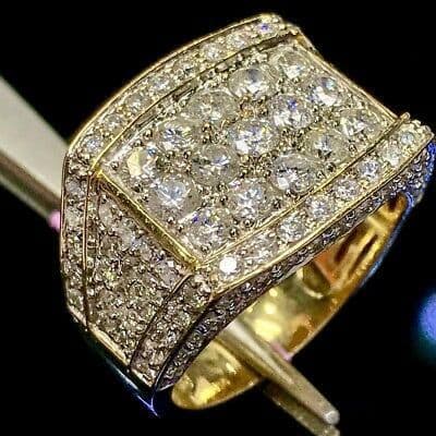 Hecheng's New Atmospheric Hip-hop Style Men's Rhinestone Ring Street Fashion Brand Accessory