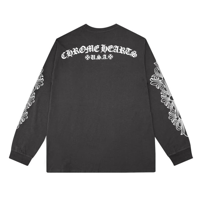 Collection de t-shirts à manches longues unisexes en pur coton double fil de haute qualité Chrome Heart