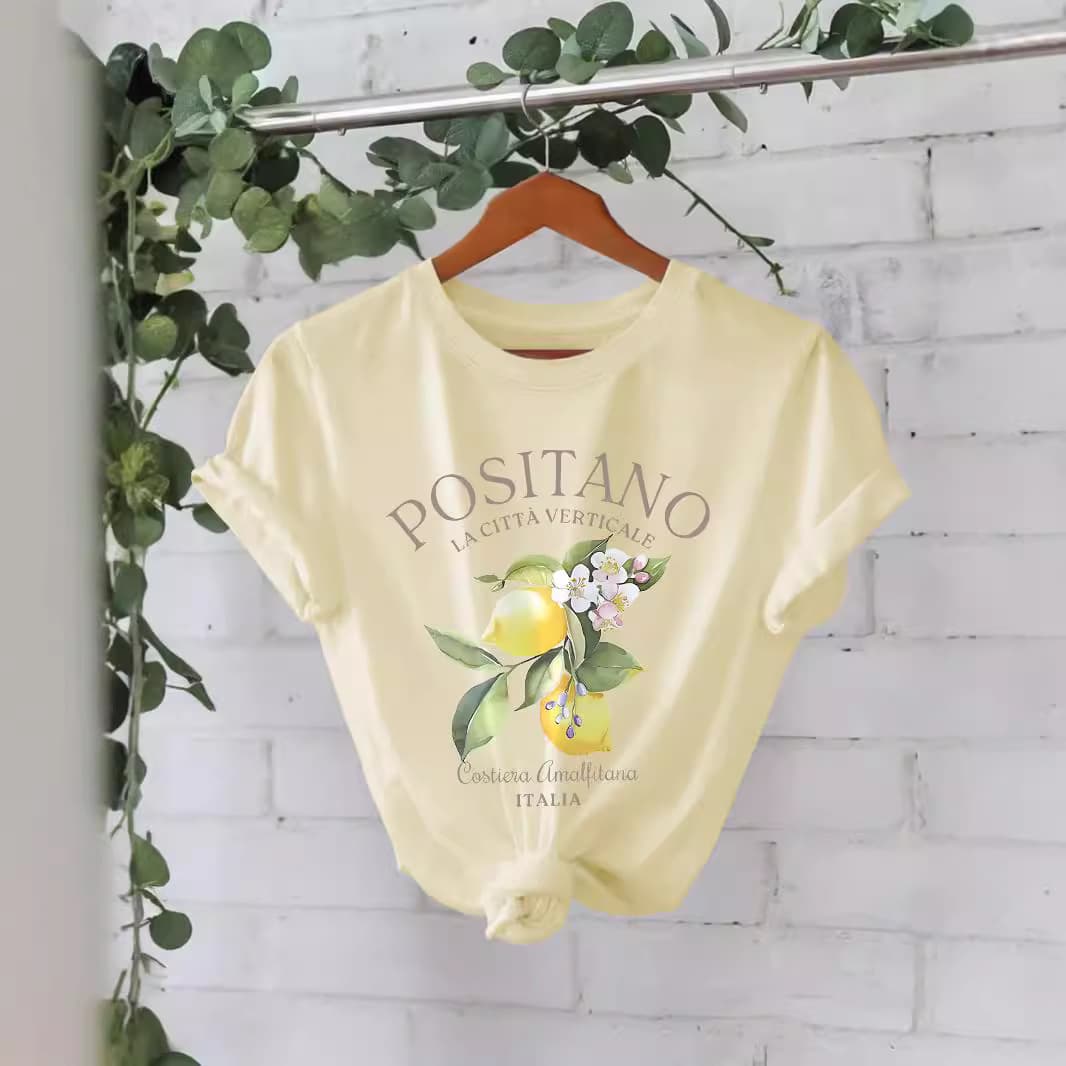 Women's Clothing Pure Cotton T Shirt Summer Short Sleeved Round Neck Pattern Printed T Shirt