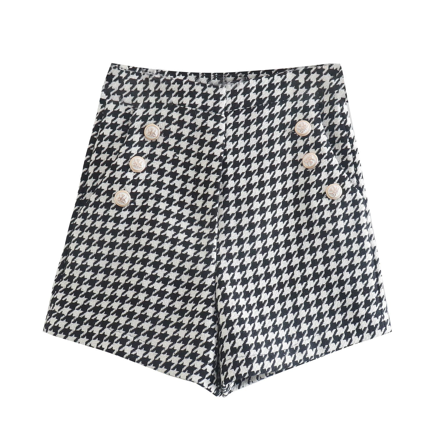 Ensemble blazer croisé et short décontracté pied-de-poule pour femme, nouvelle collection automne 7292
