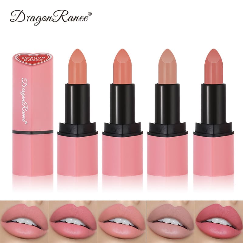 Heart-Shaped Velvet Matte Lipsticks For Women - Available In Nude And Pink Shades