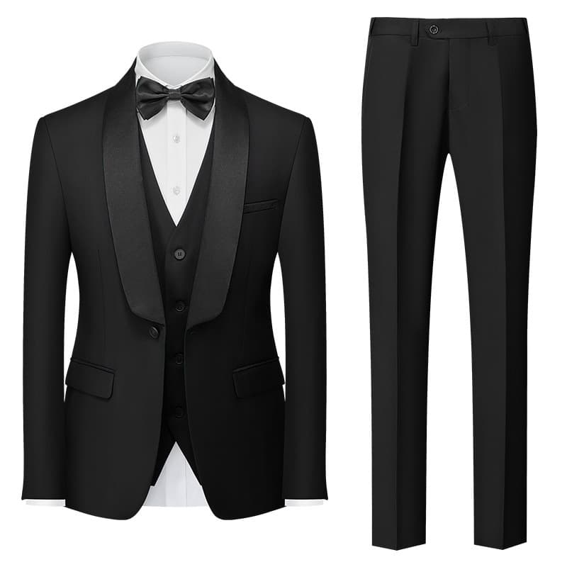 Men's Clothing Three piece Men's Double Slit Tuxedo Suit
