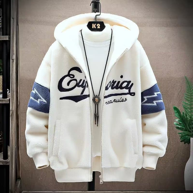 Men's Clothing Lamb Wool Cotton Coat Men's Autumn And Winter New Granular Fleece Winter Wear Trendy Fleece Thick Cotton Coat