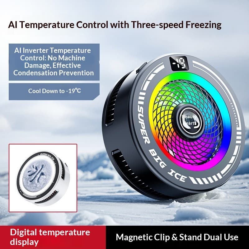 Digitex 2025 Cross-Border FS22 Mobile Phone Live Streaming Dedicated Fast Cooling Intelligent AI Semiconductor Magnetic Cooler
