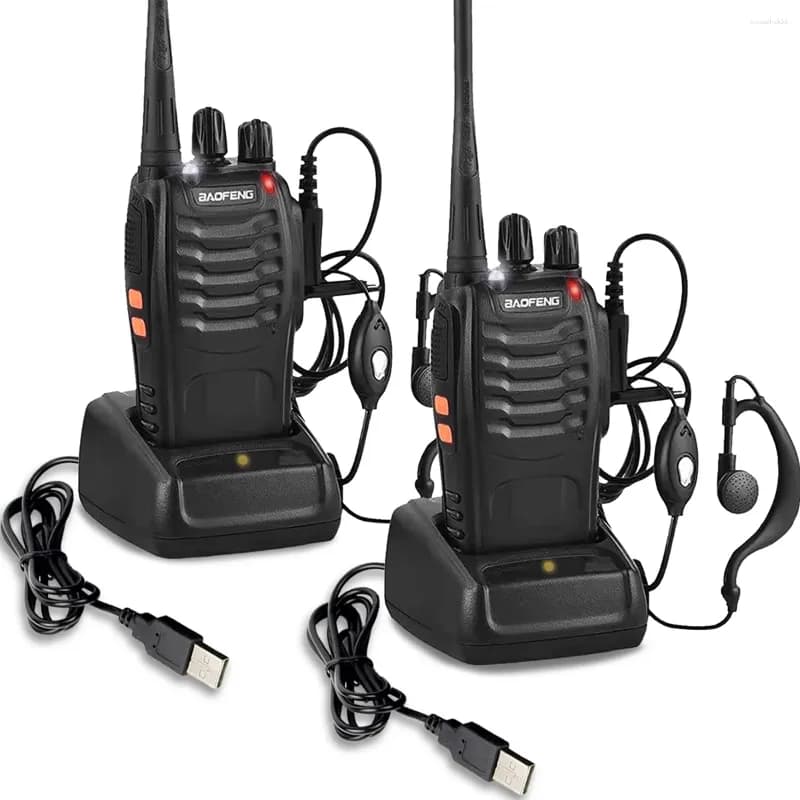Walkie Talkie 1PC/2PCS Baofeng 888S BF-888S 5W Ham Two-Way Radio Set UHF 400-470MHz 16CH Walkie-Talkie Transceiver USB