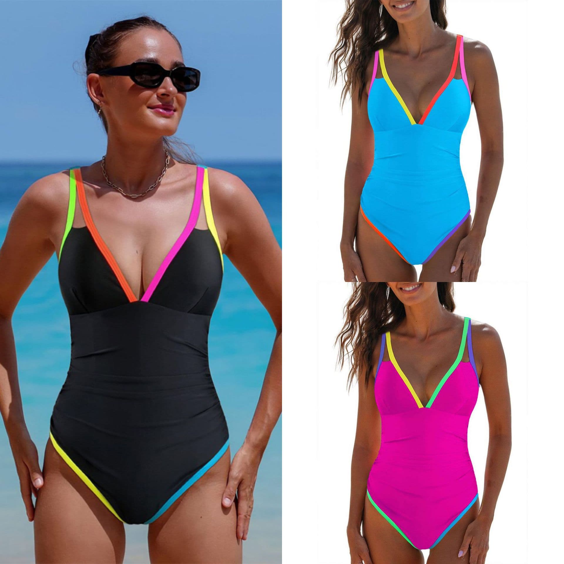 Women's Sexy Backless One-Piece Swimsuit - Solid Color Tight Bathing Suit For Vacation & Beach​