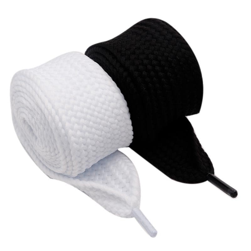 Super Wide Black And White Flat Shoelaces 4cm Wide Casual Shoes Webbing Shoe Rope