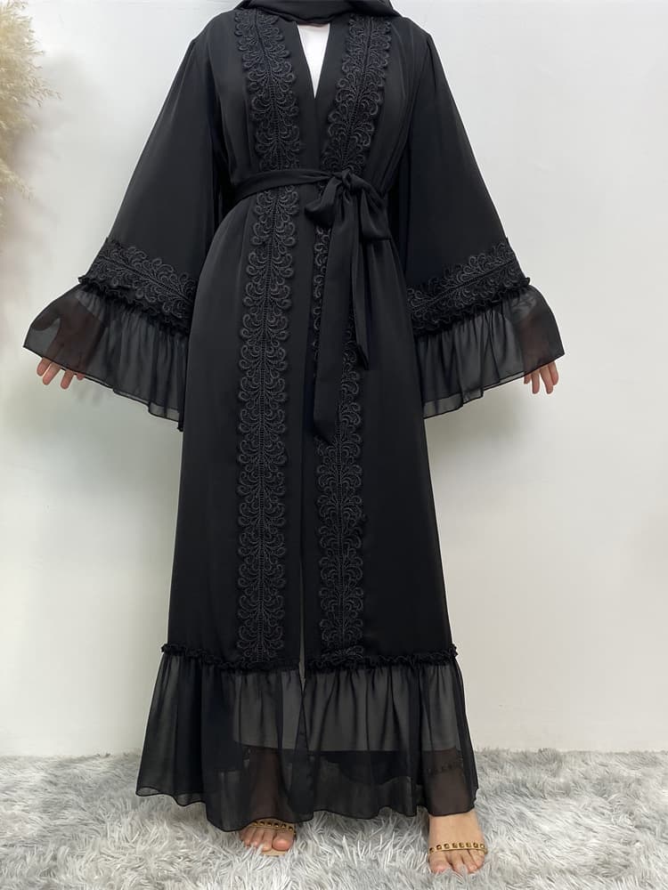Black Islamic Abayas Muslim Women Clothing Turkey Long Robe Moroccan Caftan Islam Kaftan Ramadan Abaya For Women Dubai 2023