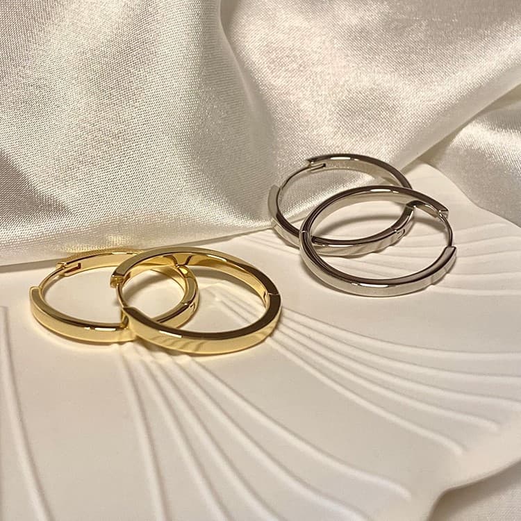 fashion big earrings real gold electroplating exaggerated personality Internet celebrity temperament earrings female all-match T
