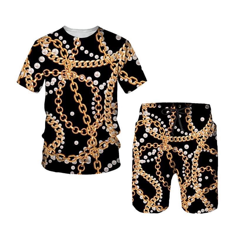 Men's Clothing 3D Digital Printing Sports Suit Casual Men's Wear
