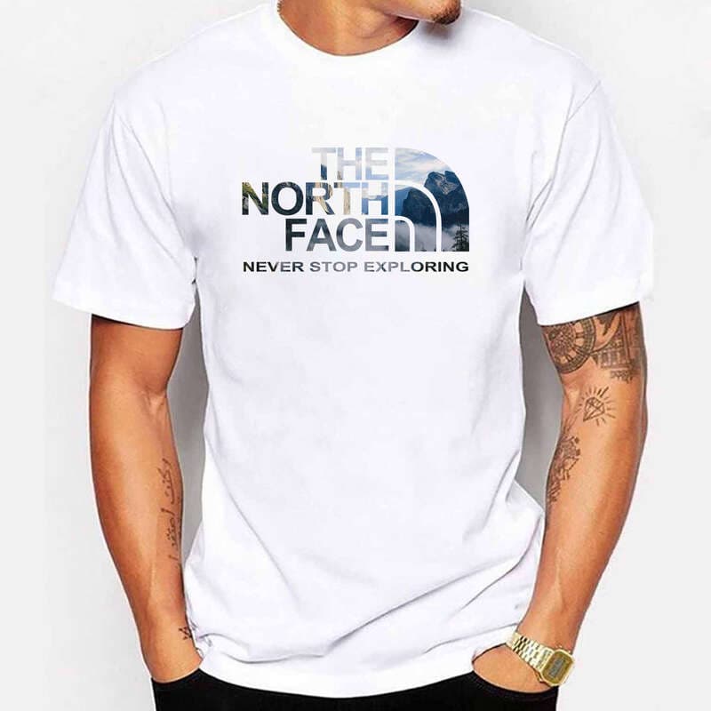 Nouveau coton mode sens impression T-shirt à manches courtes Unsex été marée ample cent hauts