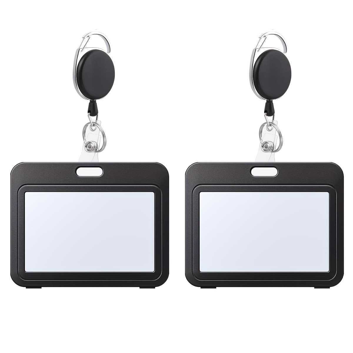 Badge ID Card Holder Oval Easy Pull Horizontal Card Holder Campus Card Nurse Tag Protective Cover
