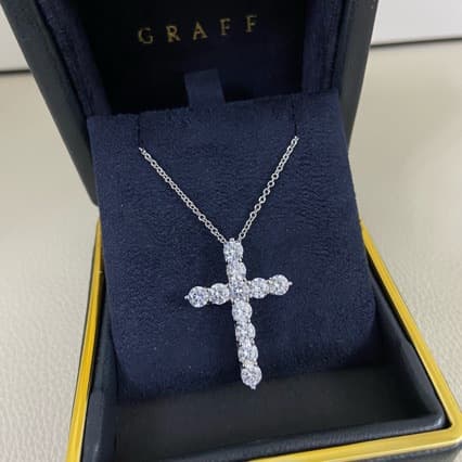 European And American 925 Sterling Silver Gracia For Women, Full Diamond Cross Pendant, Versatile, Light Luxury,
