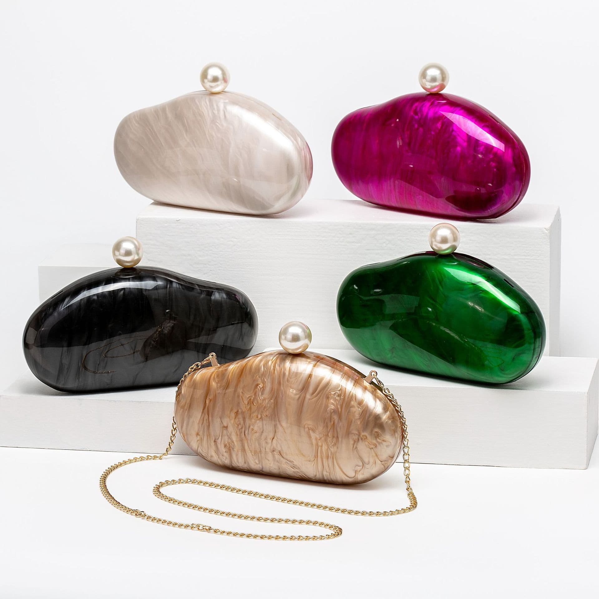 Women's Handbag Shoulder Diagonal Bag Special-shaped Shell Acrylic Bag Fashion Wedding Dinner Clutch Bag