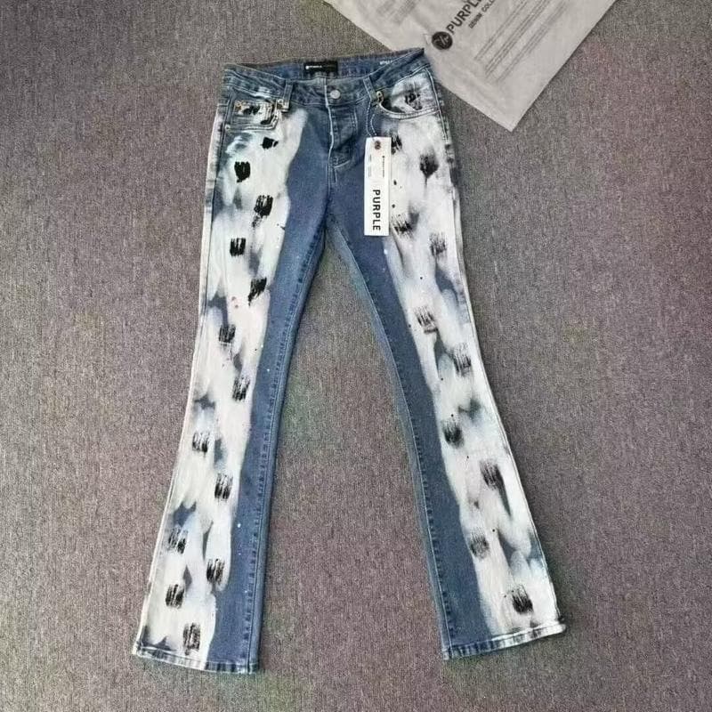 Jeans droits brodés et écussons pour hommes - Denim