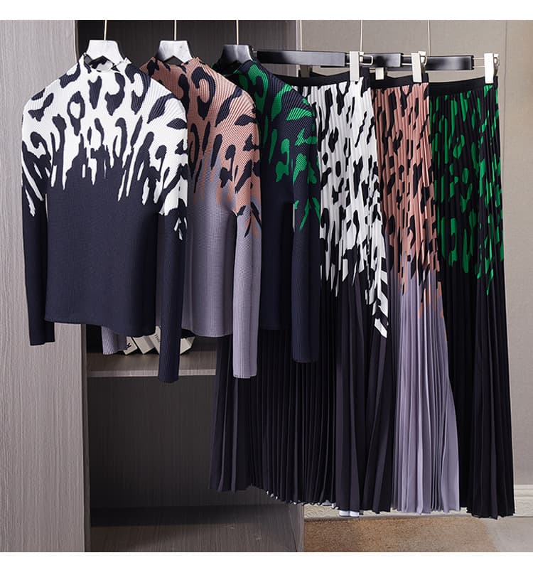 Women's Clothing women's fashion suits for women 2024 autumn new pleated tops and skirts two piece suits
