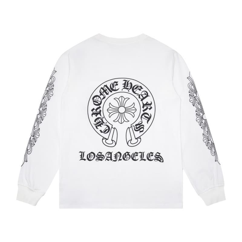Collection de t-shirts à manches longues unisexes en pur coton double fil de haute qualité Chrome Heart