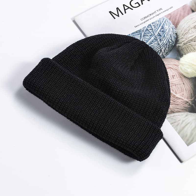 Unisex Winter hat warm knitted casual beanie skull cap men's gift warm cuff beanie cap turn up hat