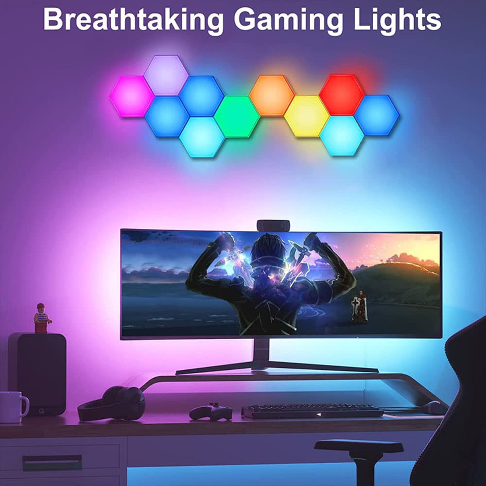 WIFI RGB Quantum Hexagon Night Light 5V USB DIY Game LED Wall Lamp For Home Decoration Atmosphere Lamps