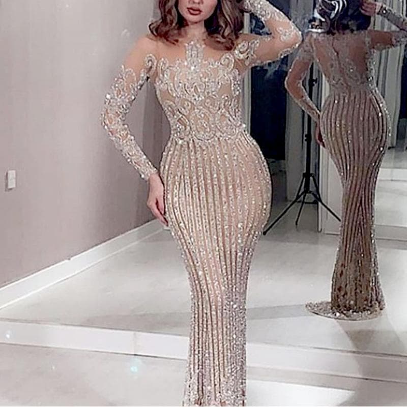 Elegant Gold Sequin Wrap Midi Dress With V-Neck And Flutter Sleeves For Office & Evening Wear Versatile Wear