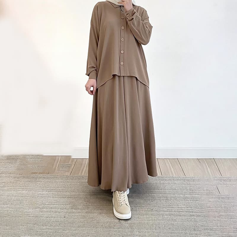 Women's Clothing Clothes Autumn Casual Shirt Autumn Clothing Half Length Skirt Suit Women