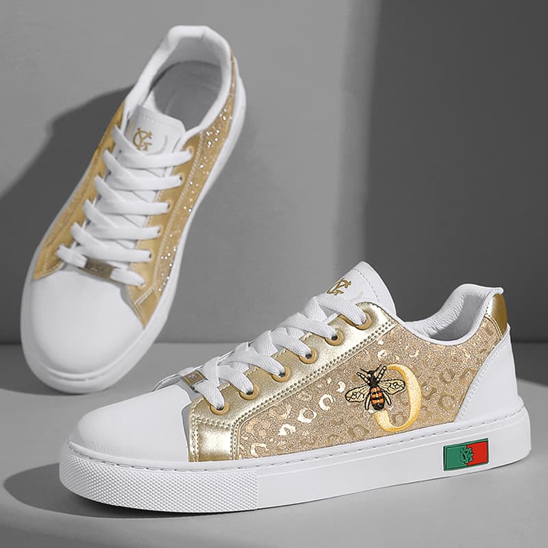 Spring Men's Fashion Embroidered Sneakers Trendy Versatile Comfortable Classic Low Top Round Toe Casual Shoes For Students