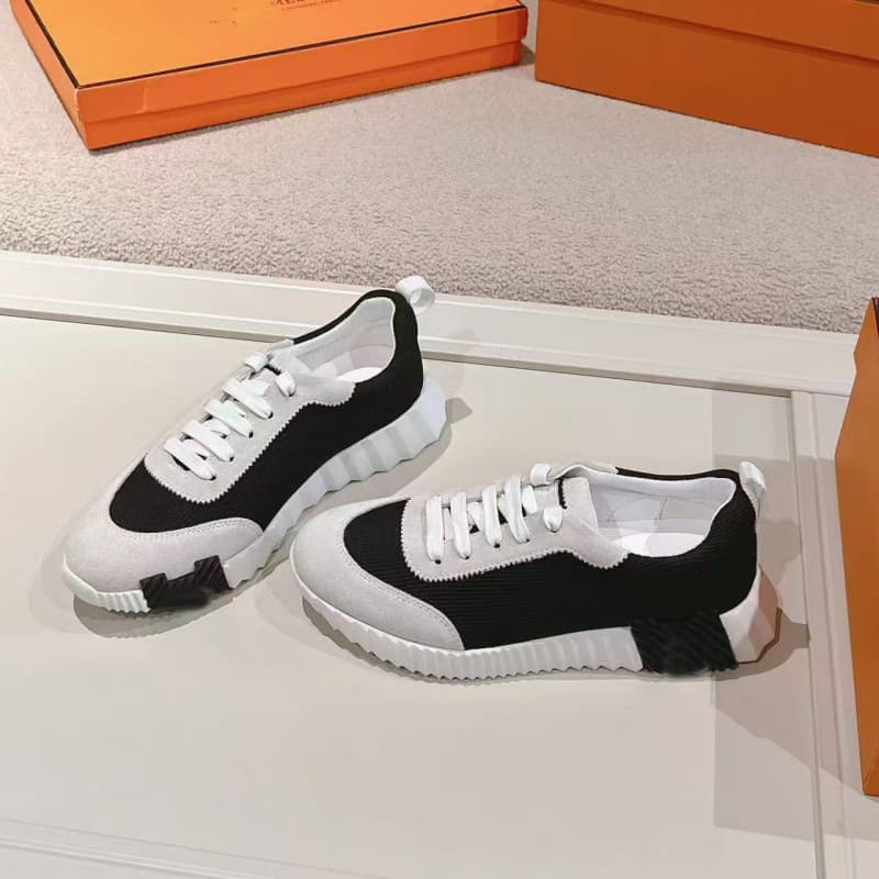 Chaussures blanches respirantes et polyvalentes en cuir gris anthracite H Brad, pour femmes, modèle Export Black Seakers.