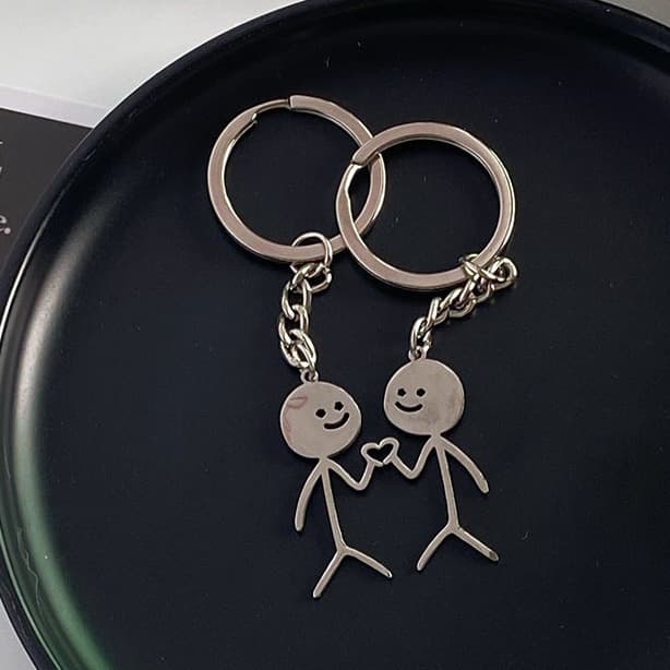 Keychains Couple Style Pair High-end Ins Personality Cute Funny Student Bestie Backpack Pendant Trendy