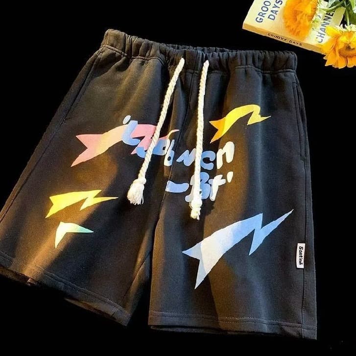 Men's clothing hiphop shorts student summer mid-length pants loose casual high waist shorts