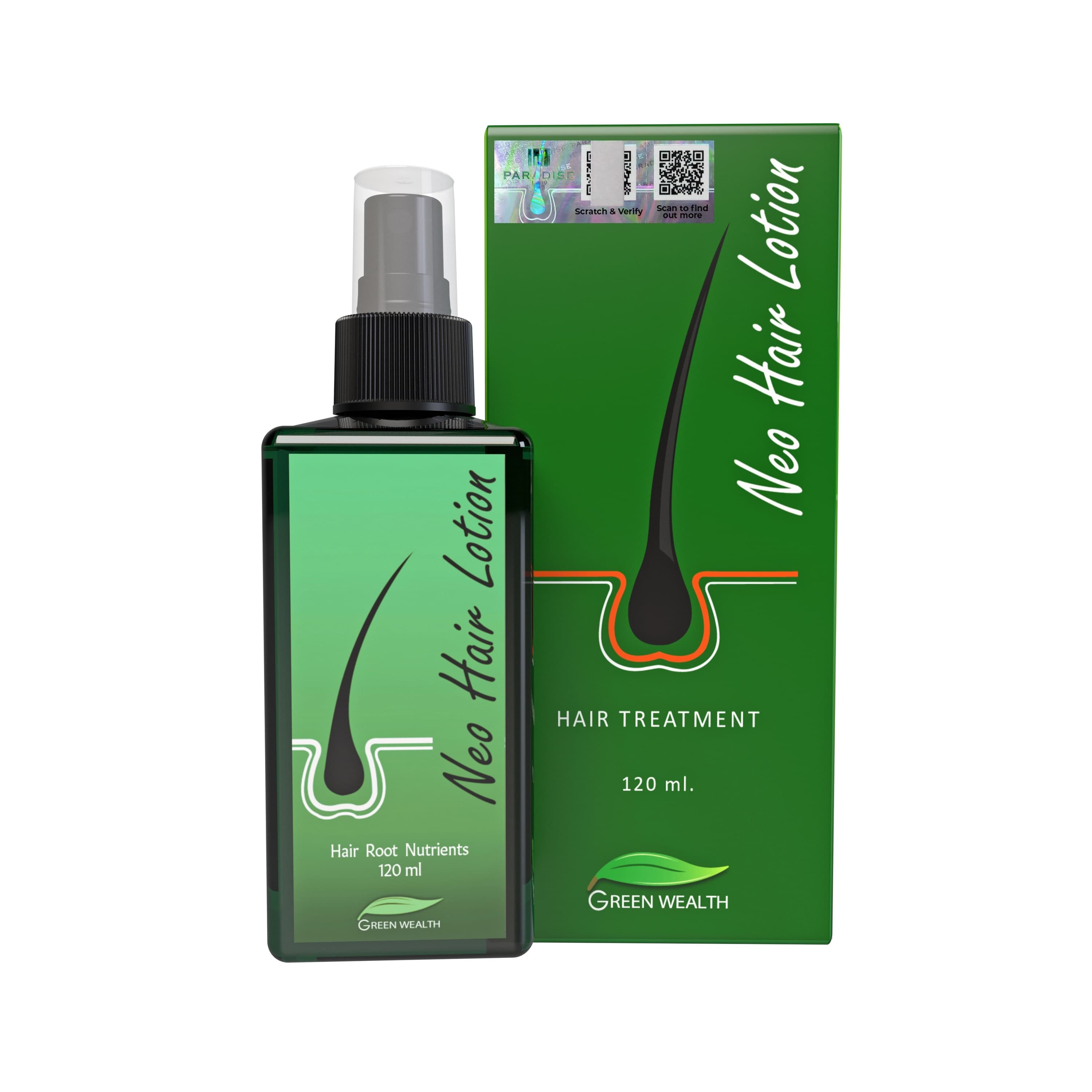Original Paradise Made in Thailand For Hair Regrowth 120ml Green Wealth Neo Hair Lotion