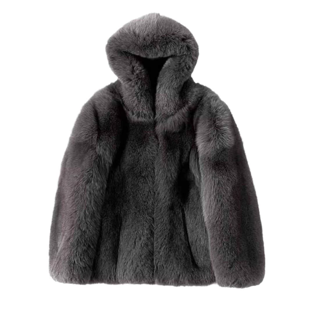 Men's Clothing 2024 Winter New Tuscan Fox Coat Men's Thickened Leather Youth Hooded Fur Coat Trend