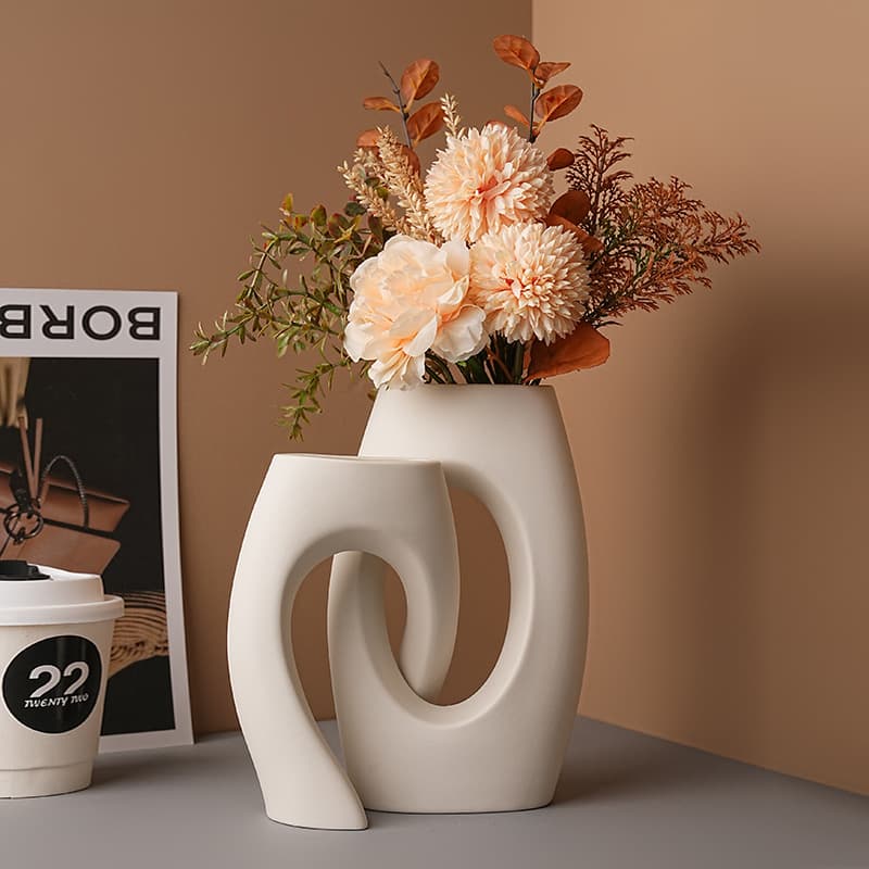 Behanmei Nordic plain embryo vase white ins style ornaments home living room creative flower utensils cross-border dropshipping