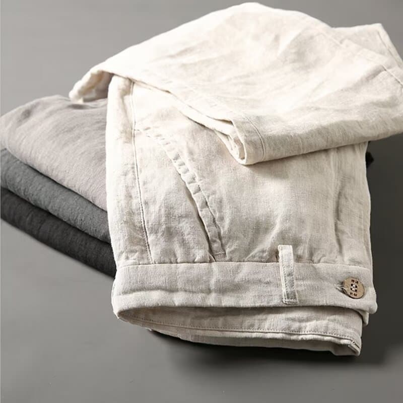 Men's Clothing Linen Casual Pants Summer Thin Linen Pants Slim Retro Straight Trousers High Quality Cotton Linen Pants