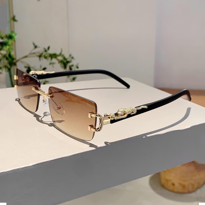 New Arrivals KAMMPT Popular Rimless Women's Shades Metal Design Sunglasses Oversize Decoration Sun Glasses for Travelling Driving