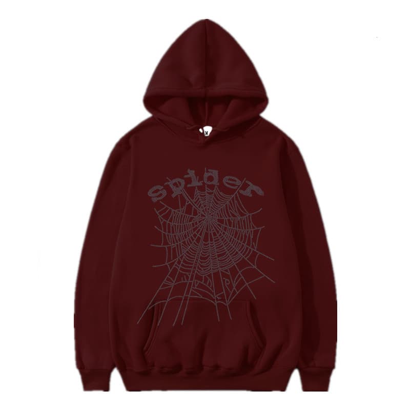 Pull à capuche Singer Letter Sp5der Spider Web Hot Diamond pour homme et femme, idéal pour le printemps et l'automne
