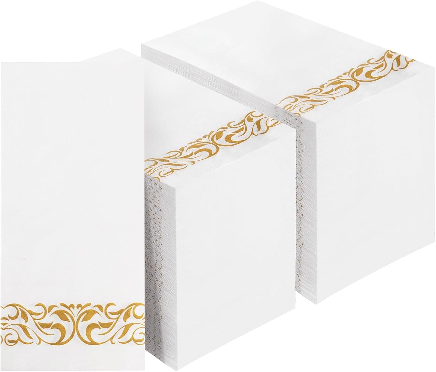 Gold Trim 100-Pack Tissues - 3 Layer Absorbent Party