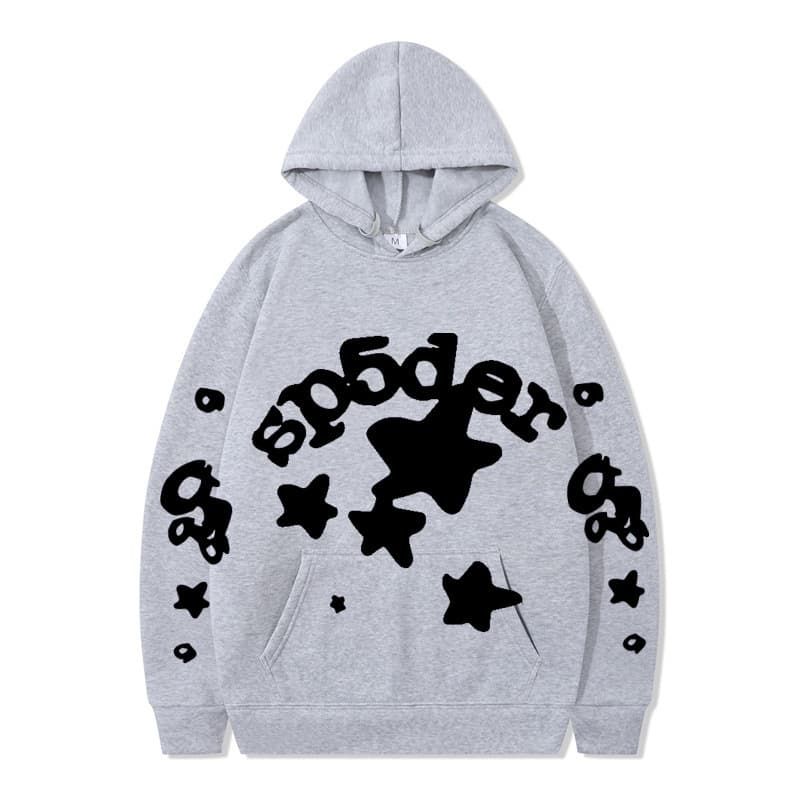 Sweat à capuche unisexe SP5DER imprimé toile d'araignée, marque tendance européenne et américaine, grandes tailles, coupe ample.
