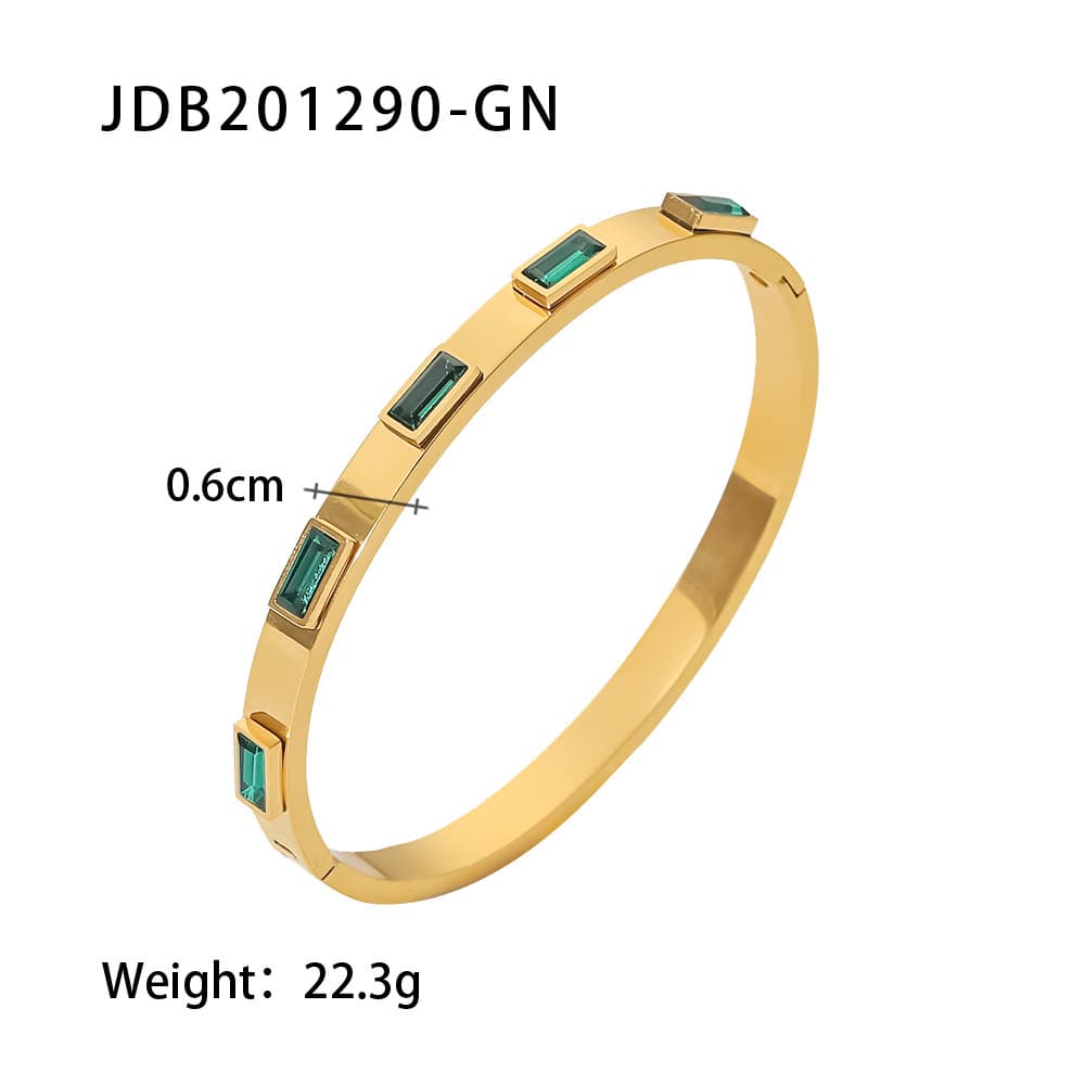 Bracelet en acier inoxydable et zircon, bracelet de niche haut de gamme, bague simple en acier titane et or, bijou de main