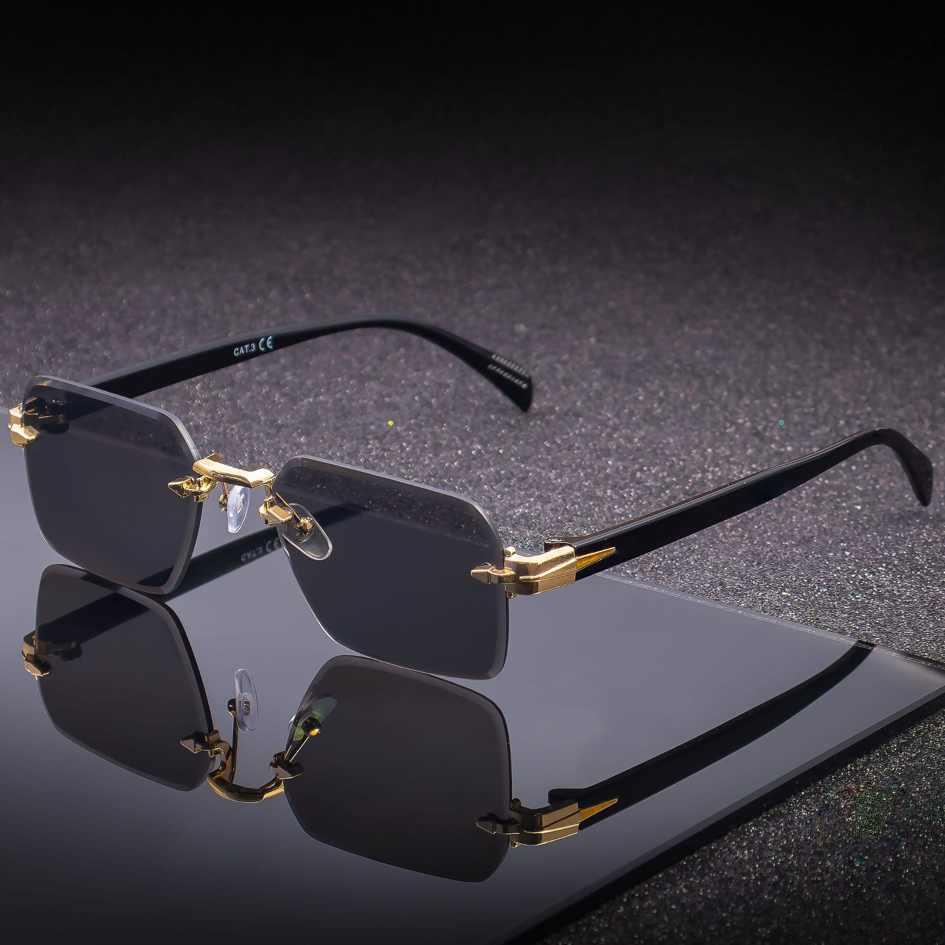 Lunettes de soleil de qualité, style urbain, sans monture métallique, style européen et américain, pour hommes et femmes.