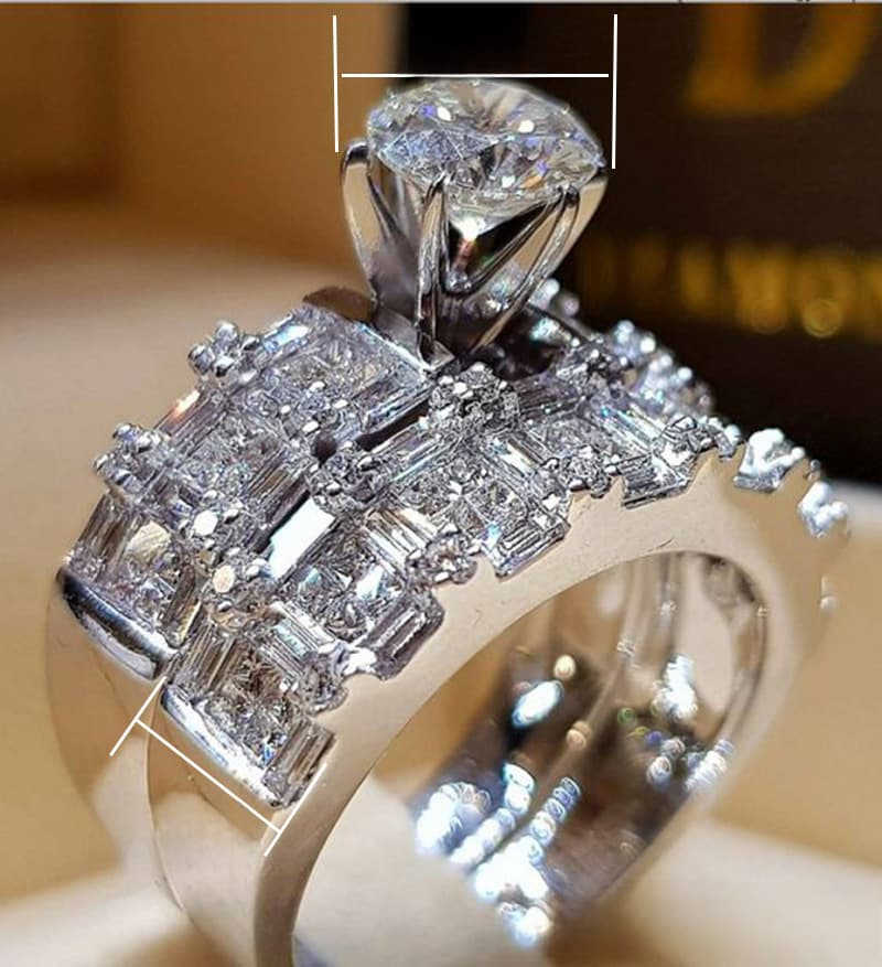 New Creative Eight Heart and Eight Arrows Zircon Ring Simulation Engagement