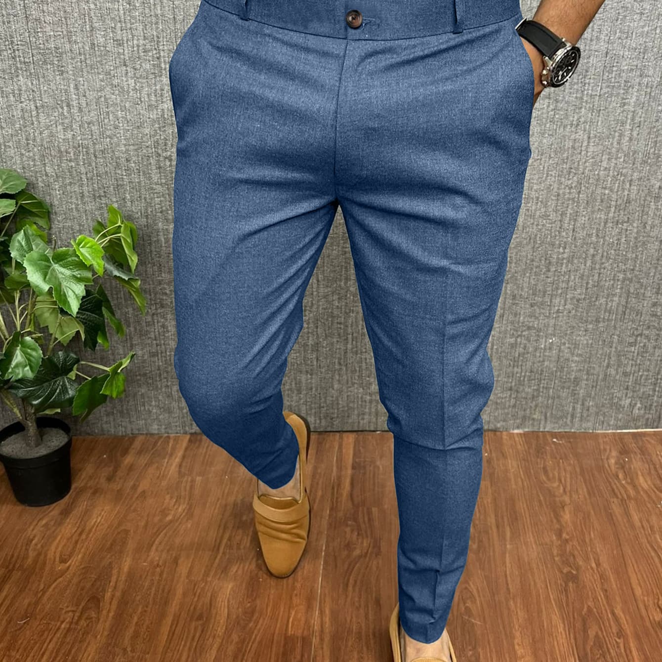Men's Clothing Casual Trousers, Silky, Soft, Handsome And Versatile, Slim Straight Trousers, Men's Suit Trousers, Solid Color