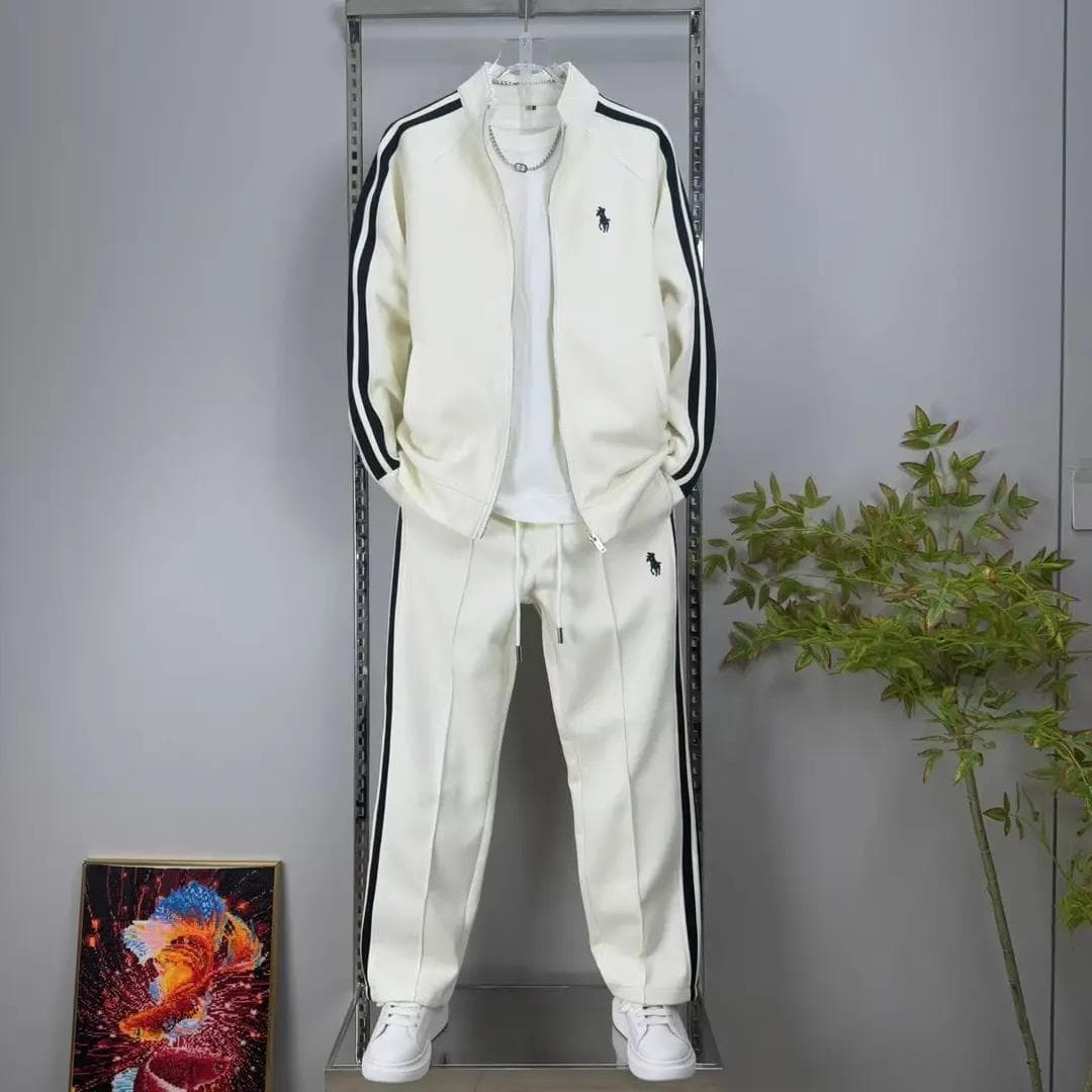 Ensemble veste de costume sport homme premium à col montant, 2 pièces, style décontracté, tendance, léger et luxueux, manches longues, noir, ble