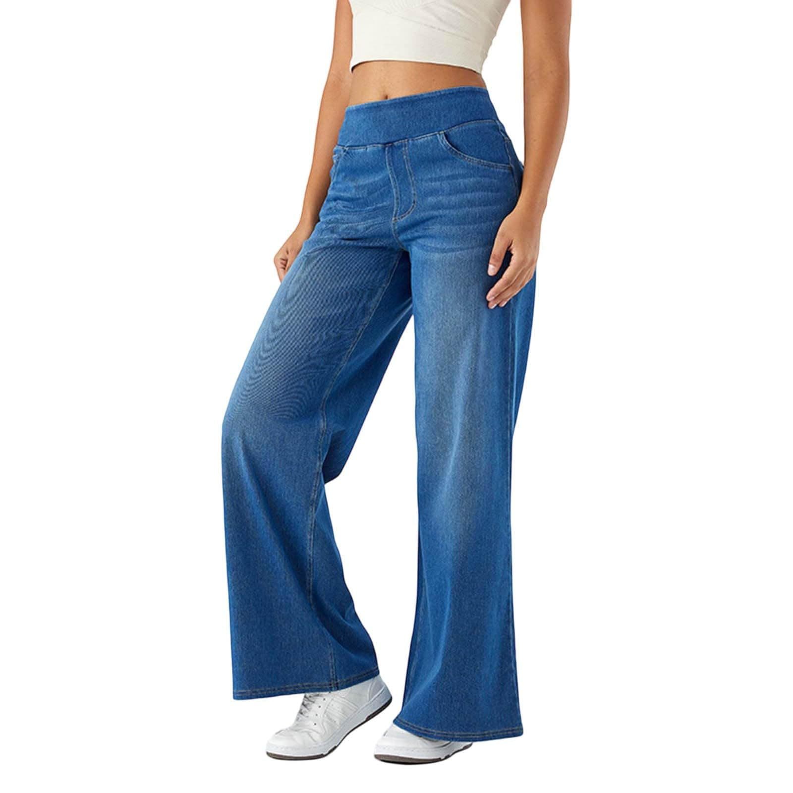 Women's Clothing New Denim Wide Leg Pants For Women High Waist Slimming Multi Pocket Straight Loose Cat Whisker Horse