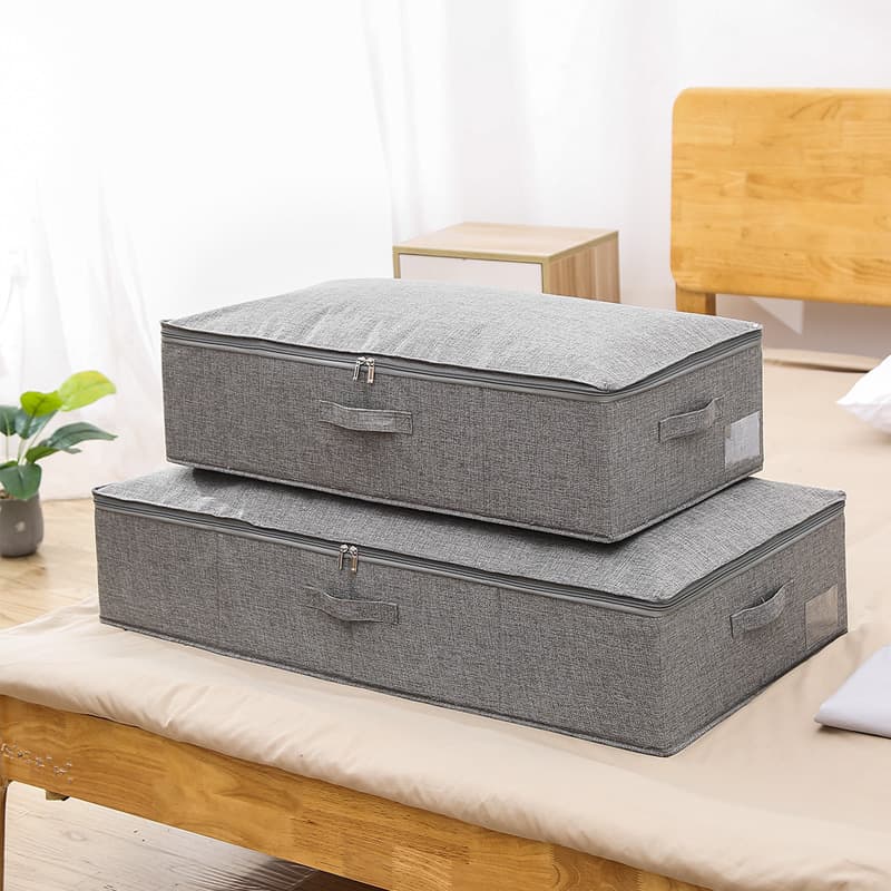 Home Storage Quilt Bed Bottom Storage Box Fabric Folding Clothes Moisture Proof Storage Box With Lid Large Capacity Storage Box