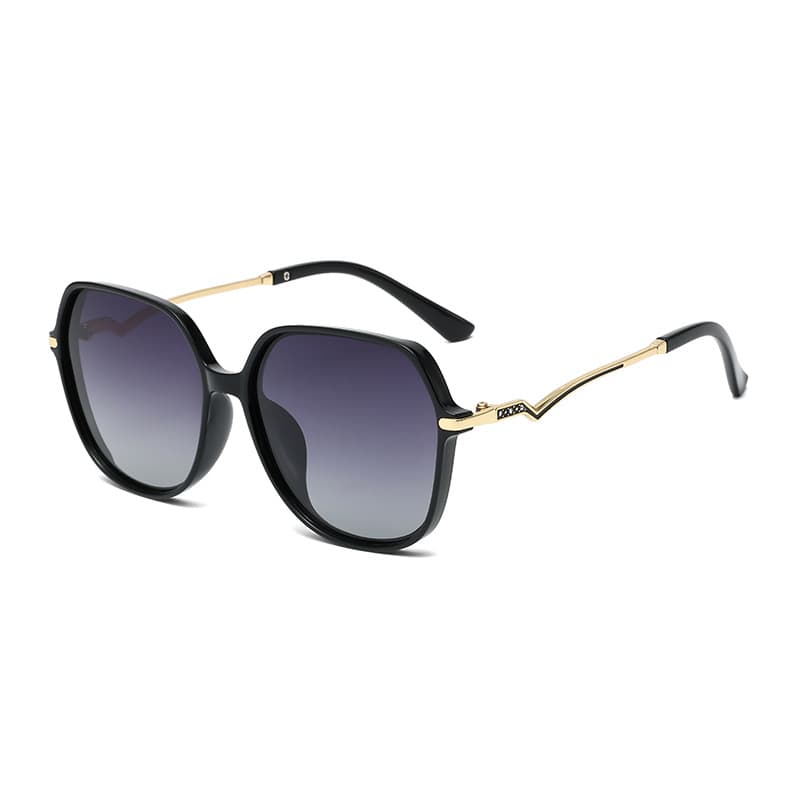 Round Frame Retro Elegant Ladies Polarized Sunglasses Transparent Frame Korean Version Exquisite HD Lenses Metal Leg Sunglasses